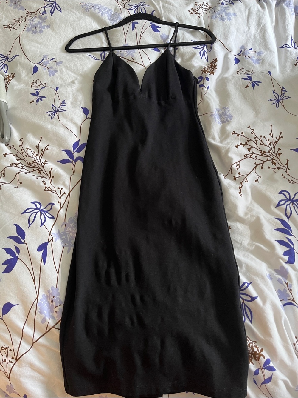 Classic Black Spaghetti-Strap Midi Dress
